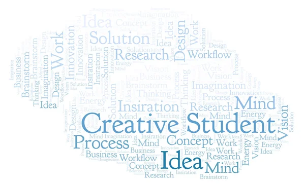 Creative Cloud Słowo Student Wykonane Tylko Tekst — Zdjęcie stockowe