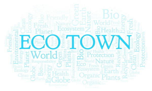 Eco Town Wort Wolke Wordcloud Nur Mit Text Erstellt — Stockfoto