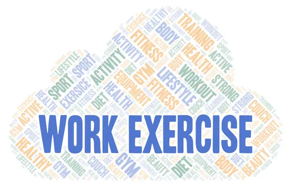 Exercício Trabalho Nuvem Palavras Wordcloud Feito Apenas Com Texto — Fotografia de Stock