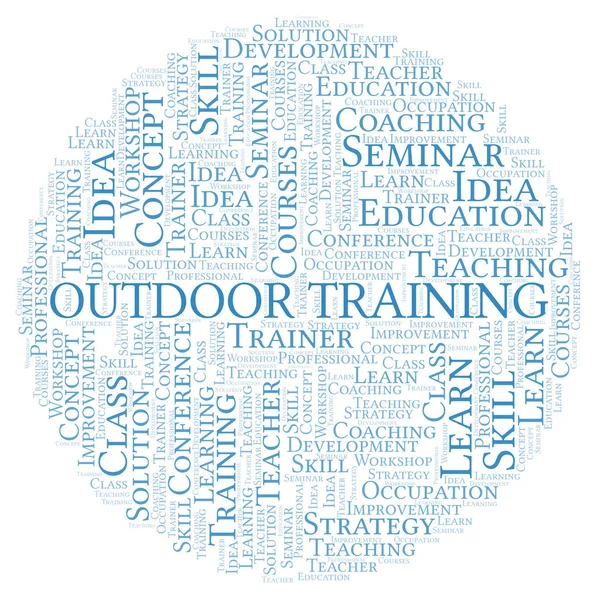 Outdoor Training Word Cloud Wordcloud Made Text Only — Stock Photo, Image