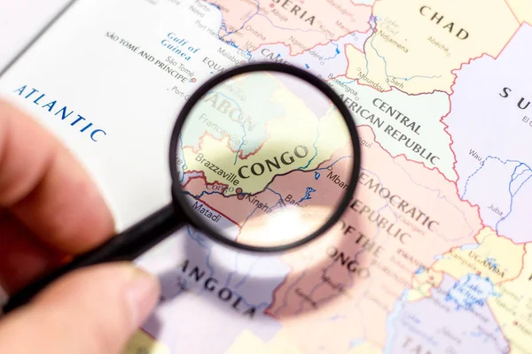 俄罗斯伊万诺夫斯克 2018年11月24日 世界地图上的刚果 — 图库照片