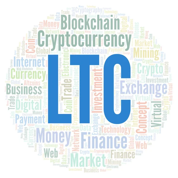 LTC veya Litecoin cryptocurrency para kelime bulutu. Yalnızca metin ile yapılan kelime bulutu.