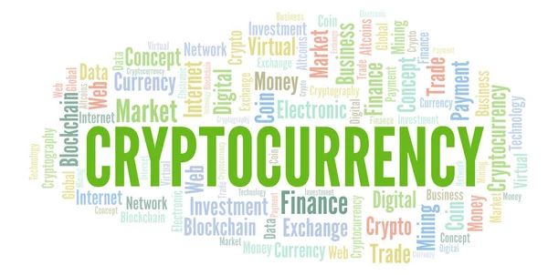 Cryptocurrency Cryptocurrency Munt Word Cloud Word Cloud Gemaakt Met Alleen — Stockfoto