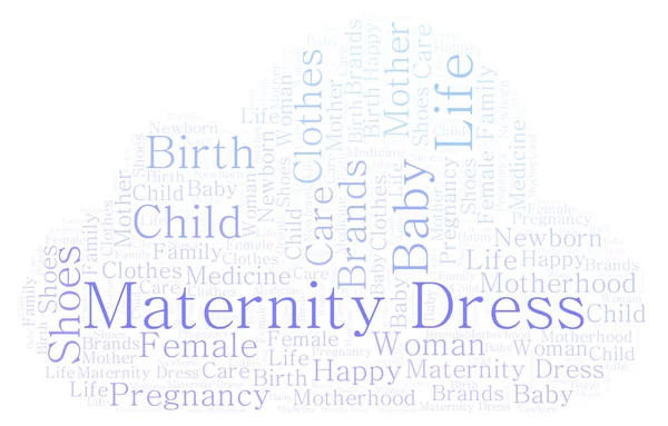 Vestido Maternidad Palabra Nube Wordcloud Hecho Solo Con Texto — Foto de Stock