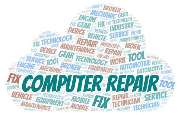 Dator Reparation Word Cloud Wordcloud Gjorda Med Endast Text — Stockfoto
