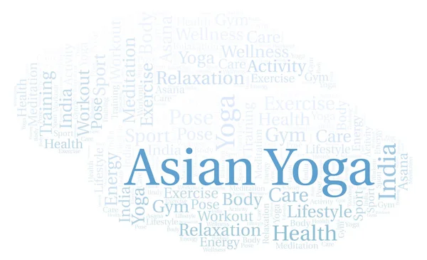 Asian Yoga Nuvem Palavras Wordcloud Feito Apenas Com Texto — Fotografia de Stock