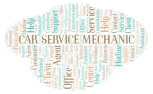 Bil Service Mekaniker Word Cloud Wordcloud Gjorda Med Endast Text — Stockfoto