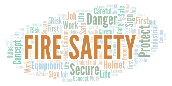 Fire Safety word cloud. Word cloud made with text only.