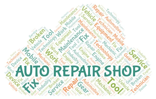 Auto Repair Shop Word Cloud Wordcloud Made Text Only — Stock Photo, Image