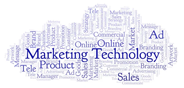 Nuvem Palavras Com Tecnologia Marketing Texto Wordcloud Feito Apenas Com — Fotografia de Stock