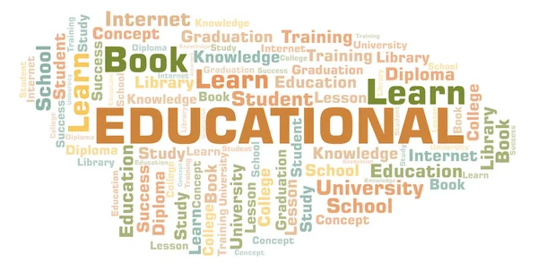 Nuvem Palavra Educacional Wordcloud Feita Apenas Com Texto — Fotografia de Stock