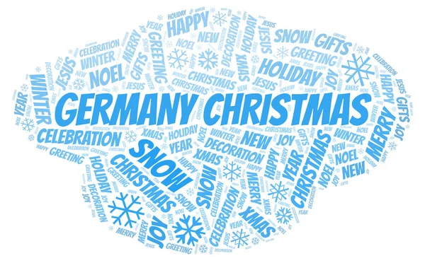 Germania Natale Parola Nube Wordcloud Realizzato Solo Con Testo — Foto Stock
