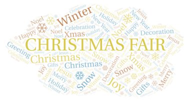 Noel adil kelime bulutu. Yalnızca metin ile yapılan Wordcloud.