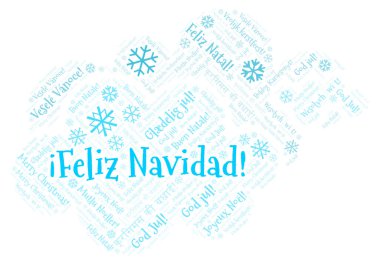 Feliz Navidad kelime bulutu - İspanyolca dil üzerinde mutlu Noeller. Uluslararası Noel kavramı.