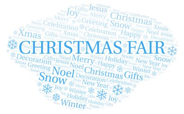 Noel adil kelime bulutu. Yalnızca metin ile yapılan Wordcloud.