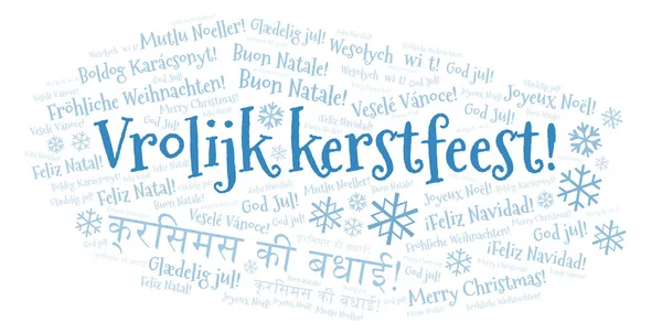 Vrolijk kerstfeest word cloud - Merry Christmas on Holland or Dutch language. International Christmas concept.