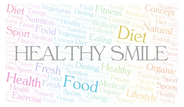 Healthy Smile Word Cloud Wordcloud Made Text Only — Stock Photo, Image