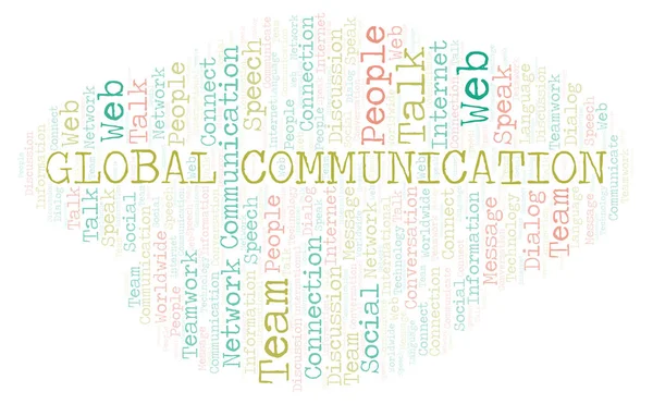 Wortwolke Der Globalen Kommunikation Wordcloud Nur Mit Text Erstellt — Stockfoto
