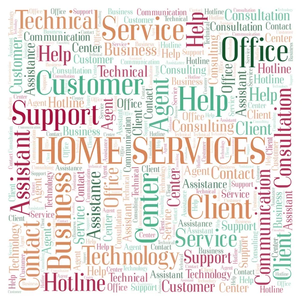 Home Services Word Cloud Wordcloud Nur Mit Text Erstellt — Stockfoto