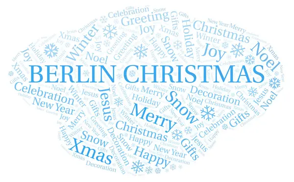 Берлинское Рождественское Слово Wordcloud Made Text Only — стоковое фото