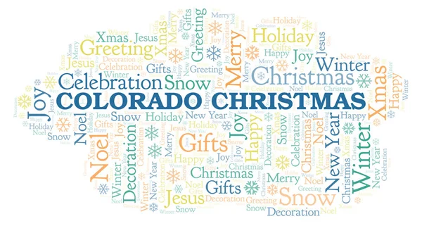 Colorado Christmas word cloud. Wordcloud made with text only.