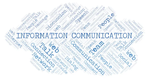 Información Comunicación Palabra Nube Wordcloud Hecho Solo Con Texto — Foto de Stock