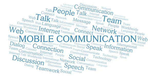 Nube Palabras Comunicación Móvil Wordcloud Hecho Solo Con Texto — Foto de Stock