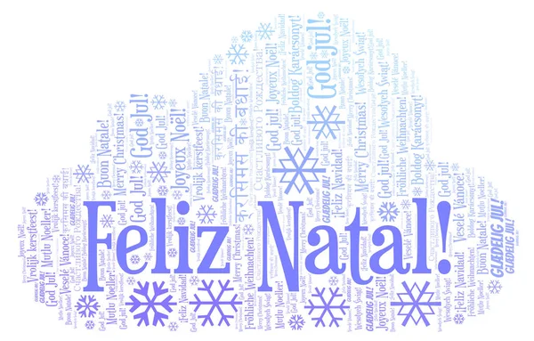 フェリス ナタールの単語の雲 ポルトガル語でメリー クリスマス インターナショナル クリスマス コンセプト — ストック写真