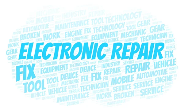 Reparación Electrónica Palabra Nube Wordcloud Hecho Solo Con Texto — Foto de Stock