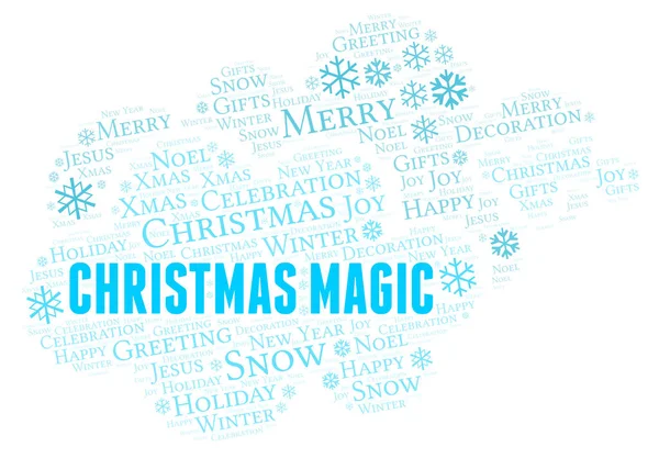 Christmas Magic Word Cloud Wordcloud Made Text Only — Stock Photo, Image