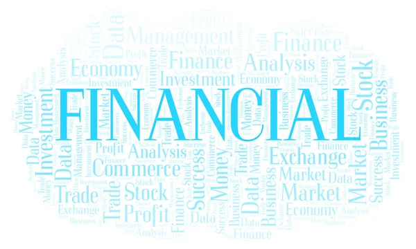 金融の単語の雲 テキストのみで作られた Wordcloud — ストック写真