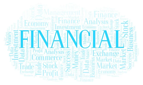 Finansiella Word Cloud Wordcloud Gjorda Med Endast Text — Stockfoto