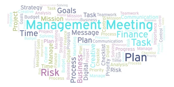 Management Meeting Word Cloud Realizzato Solo Con Testo — Foto Stock