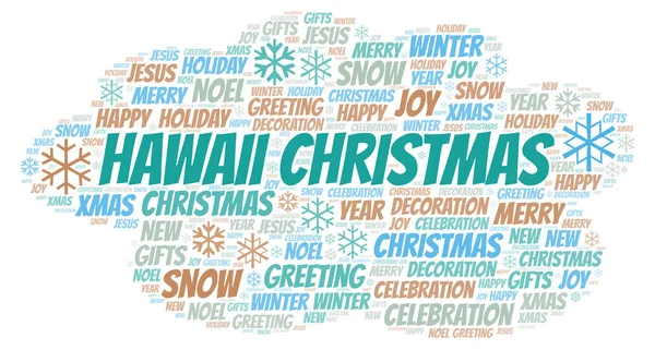 Chmury Słów Hawajach Boże Narodzenie Projekt Wykonany Tylko Tekst — Zdjęcie stockowe