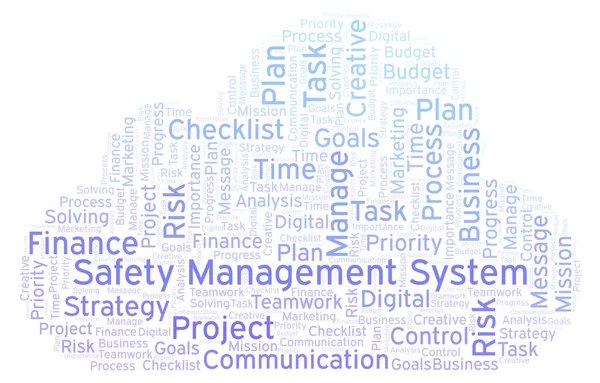 Safety Management System Word Cloud Made Text Only — Stock Photo, Image