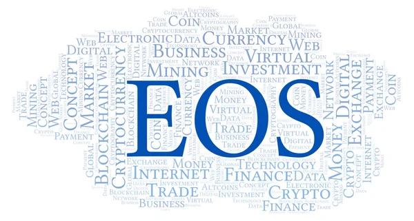 Eos Cryptocurrency Munt Word Cloud Word Cloud Gemaakt Met Alleen — Stockfoto