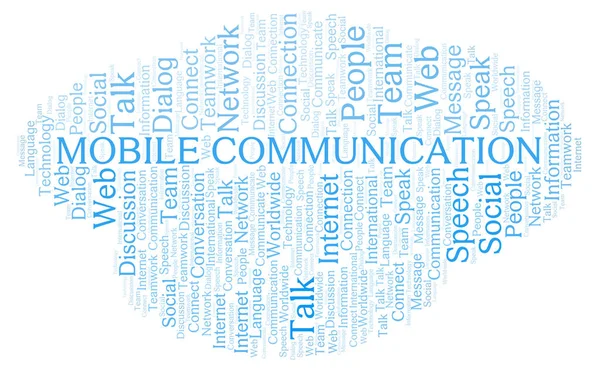 Mobile Communication Word Cloud Wordcloud Gjorda Med Endast Text — Stockfoto