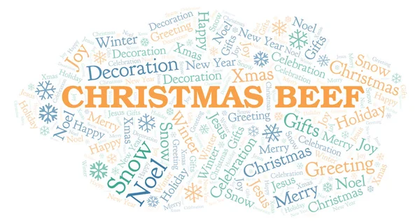 Nube Palabra Carne Navidad Wordcloud Hecho Solo Con Texto — Foto de Stock