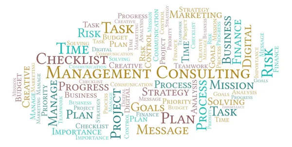 Management Consulting Word Cloud Nur Mit Text — Stockfoto