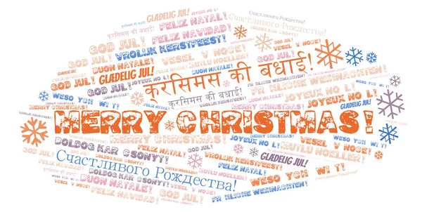 Merry Christmas word cloud - Merry Christmas on English language. International Christmas concept.