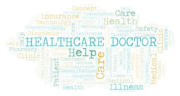 Gezondheidszorg Arts Word Cloud Wordcloud Gemaakt Met Alleen Tekst — Stockfoto