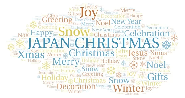 Japan Christmas Word Cloud Wordcloud Made Text Only — Stock Photo, Image