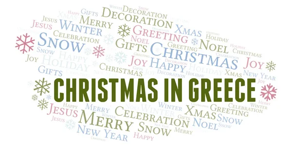 Рождество Греции Облако Слов Wordcloud Made Text Only — стоковое фото