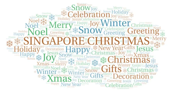 Singapore Christmas word cloud. Wordcloud made with text only.