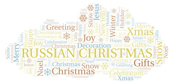 Russian Christmas word cloud. Wordcloud made with text only.