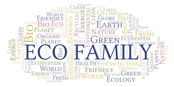 Eco Rodina Slovo Mrak Wordcloud Pouze Text — Stock fotografie