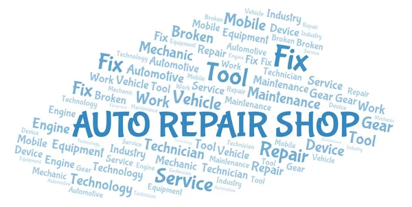 Auto Repair Shop Word Cloud Wordcloud Gjorda Med Endast Text — Stockfoto