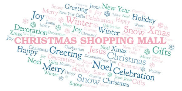 Christmas Shopping Mall Word Cloud Wordcloud Made Text Only — Stock Photo, Image