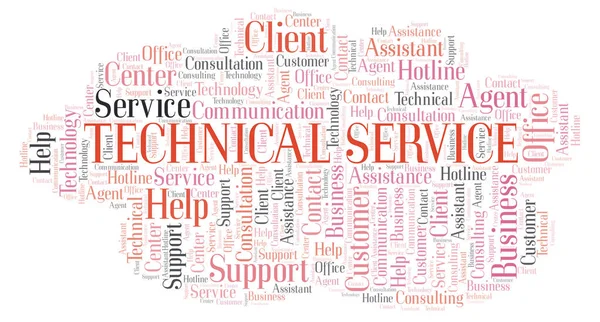 Technical Service word cloud. Wordcloud made with text only.