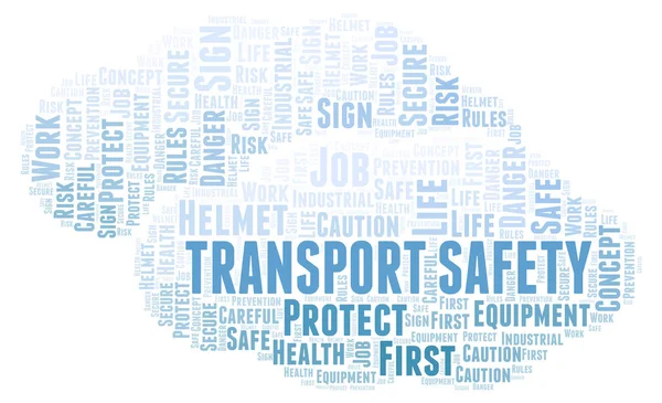 Транспорт Безпека Слово Хмара Хмара Слів Зроблена Лише Текстом — стокове фото